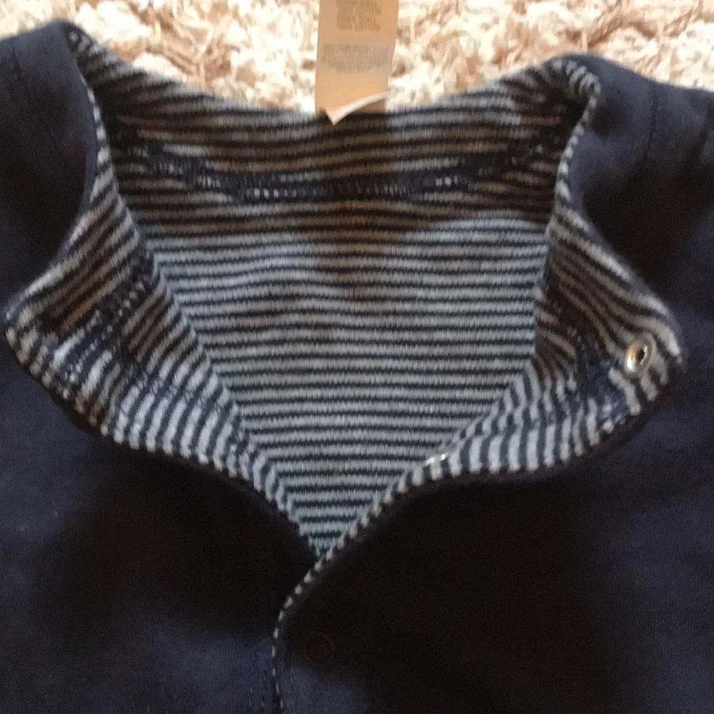 Baby gap reversible jack‎ stripe navy 3-6 mos